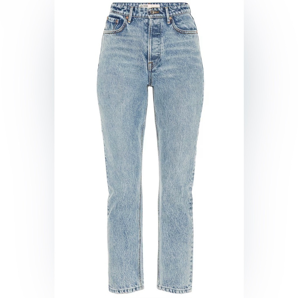 GRLFRND | THE KAROLINA HIGH RISE JEAN STRAIGHT CROP IN LARCHMONT WASH SIZE 25 - Picture 2 of 9